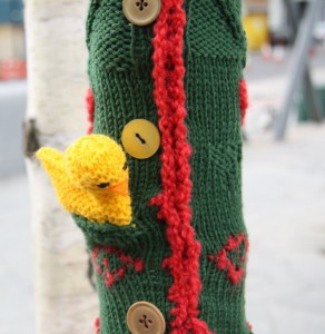 Guerilla Knitting in Newcastle