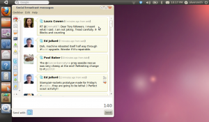 Screenshot of Gwibber in Ubuntu Unity