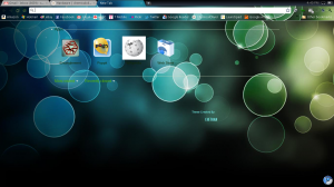 chromiumOS showing synced themes, bookmarks and applications