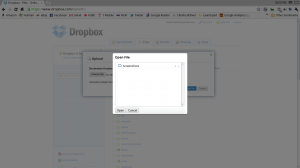 chromiumOS dropbox upload window screenshot